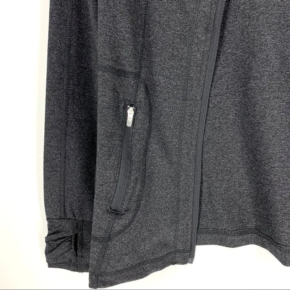 Earth Yoga Zip Up Sweater High‎ Neck Gray Small